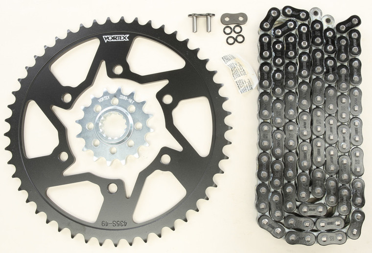 Vortex - Sprocket/chain Kit Stl/stl 16/49t Sil Rx3 520-120l Blk - CK6364