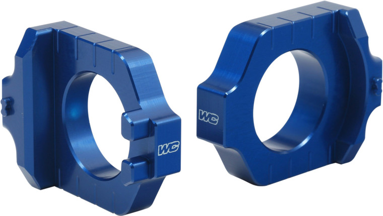 Works - Axle Blocks Elite Kaw/suz Blue - 17-235