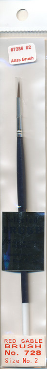 Atlas Brush Co. - #2 Fine Red Sable Brush - 7286