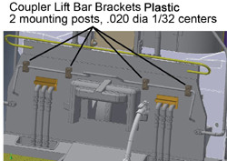 Cal-Scale Train Parts - HO Loco Coupler Lift Bar Mount Blocks8pk - 729