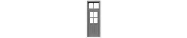 Tichy Train Group - Ho 4-lite Door/Transom 6pcs - 8033
