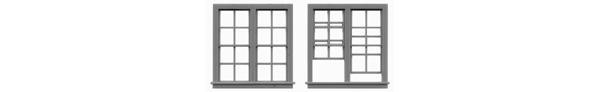 Tichy Train Group - Ho Dbl 4/4 Dbl Hung Window 6pc - 8070