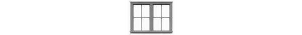Tichy Train Group - Ho Dbl 2/2 Dbl Hung Window 6pc - 8106