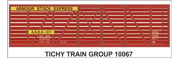 Tichy Train Group - HO Armour 40' Wood Stock Car Decal - 10067