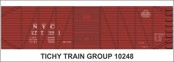 Tichy Train Group - Ho Nyc Usra 40' Ss Boxcardecal - 10248