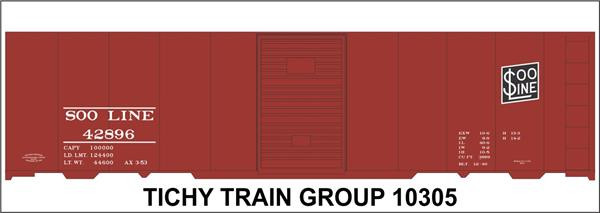 Tichy Train Group - HO Soo Line 40' Steel Boxcar Decal - 10305
