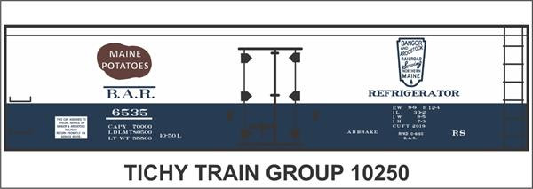 Tichy Train Group - N Bar 40'Me Potatoreefer Decal - 10250N