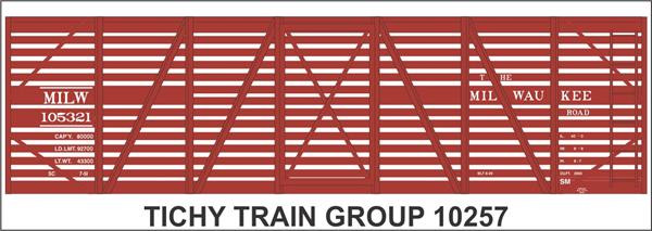 Tichy Train Group - N Milwaukee 40' Wdstkcar Decal - 10257N