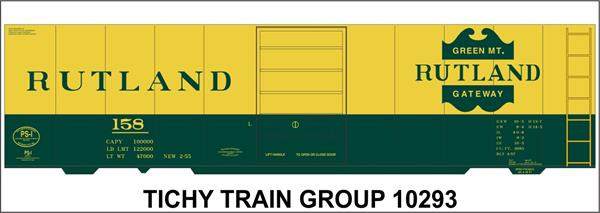 Tichy Train Group - N Rutland 40' Stl Bxcar Decal - 10293N