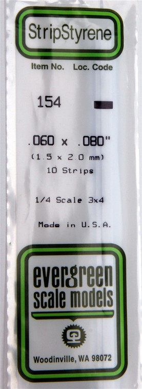 Evergreen Scale - .060 X .080 Strips - 154