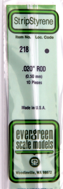 Evergreen Scale - .020 Rods - 218