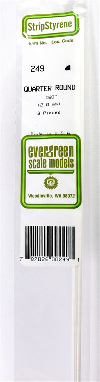 Evergreen Scale - .080 Quarter Round - 249