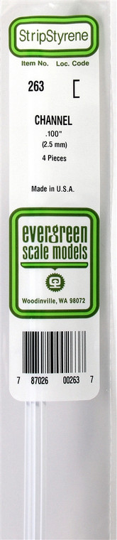 Evergreen Scale - .100 X 2.5mm Channel - 263