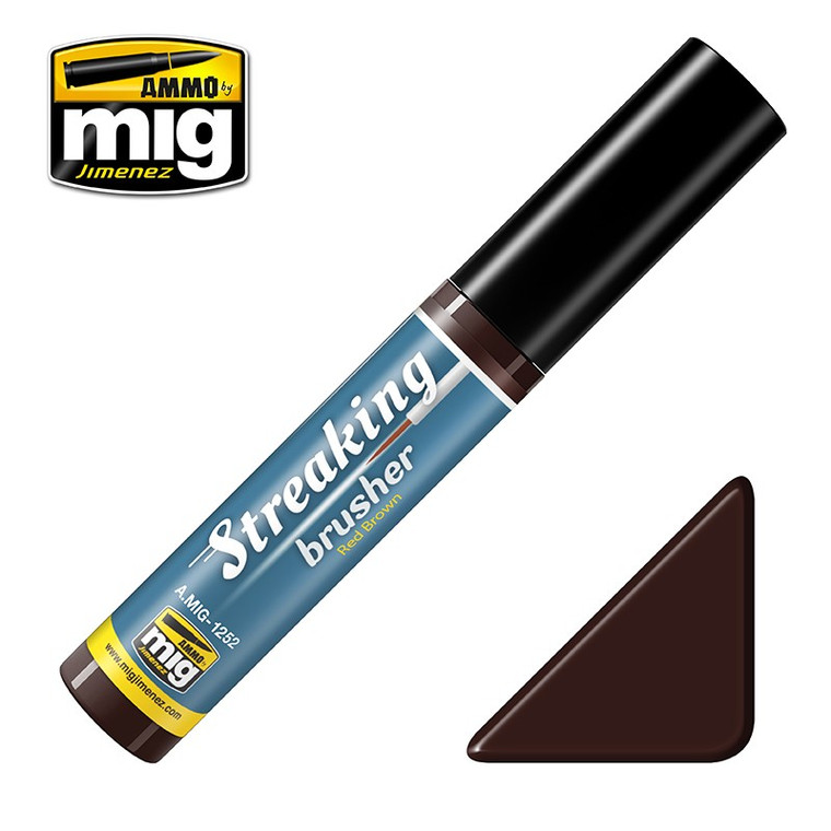 Mig Ammo Books - Red Brown Streaking Brusher - 1252