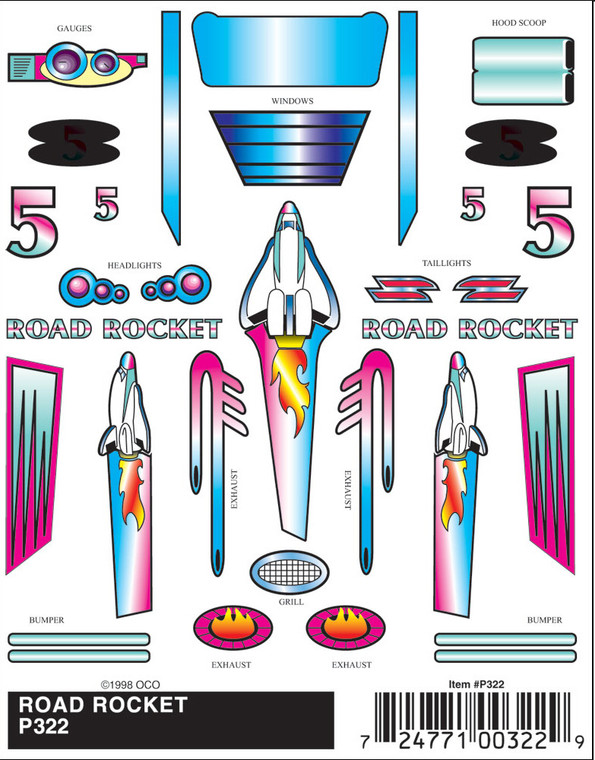 Pinecar - Road Rocket Stick-On - 322