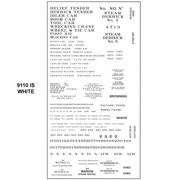 Tichy Train Group - Ho Wreck Train Decal Wht Rr - 9110