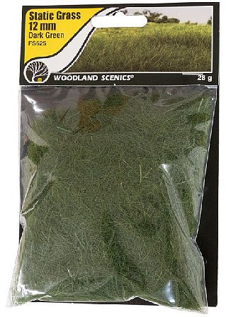 Woodland Scenics - Static Grass Dark Grn 12mm - 625