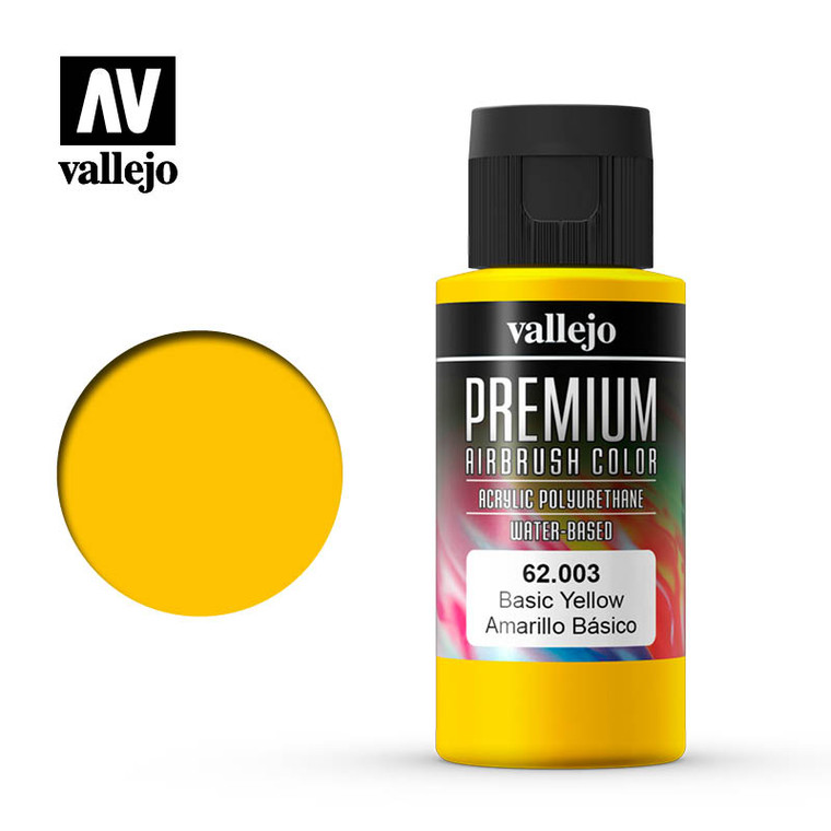 Vallejo Acrylic Paints - Premium Color Basic Yellow 60ml 1pc - 62003