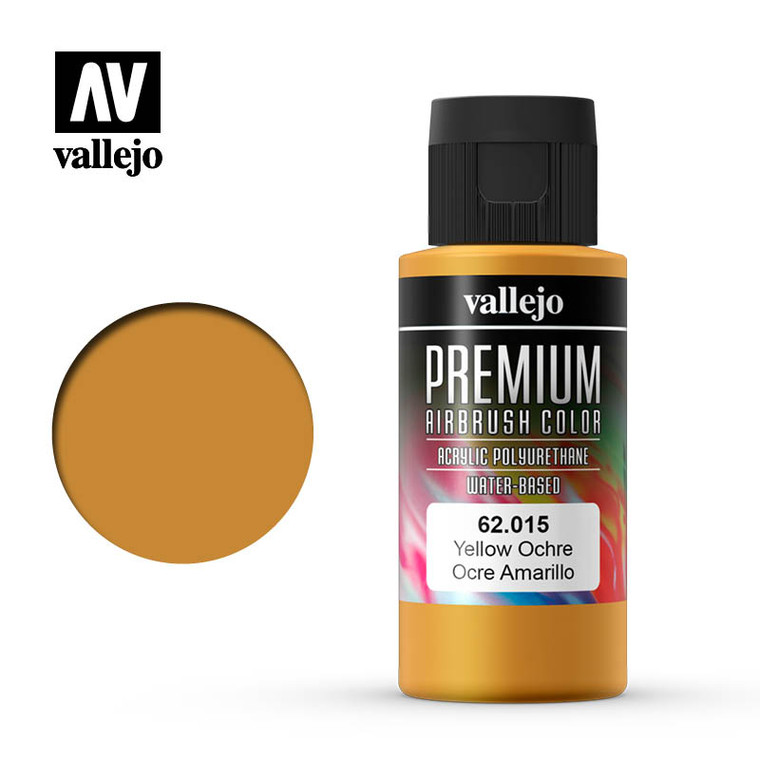 Vallejo Acrylic Paints - Premium Color Yellow Ochre 60ml 1pc - 62015