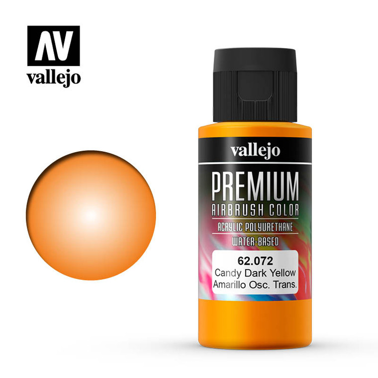 Vallejo Acrylic Paints - Premium Color Candy Dark Yellow 60ml - 62072