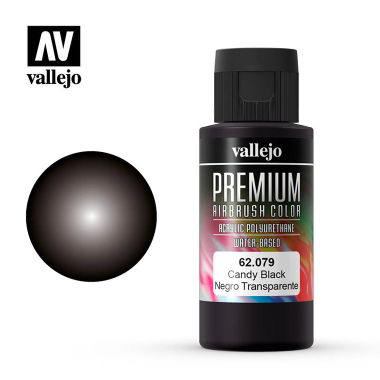 Vallejo Acrylic Paints - Premium Color Candy Racing Black 60ml - 62079