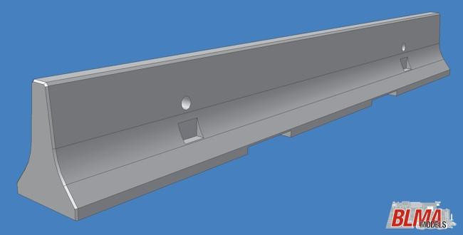 BLMA Models RR - Z Concrete K-Rail Barriers - 8107