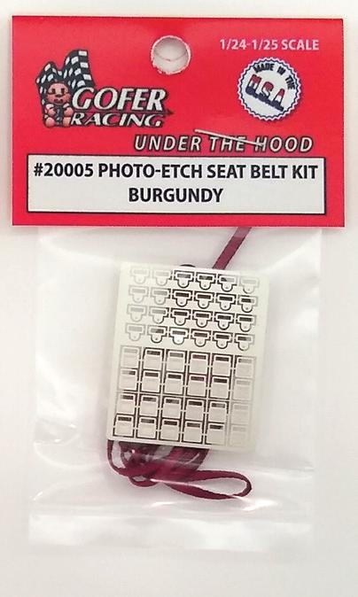 Gofer Racing Model Decals - Photo Etch Burgundy Seatbelt Kit - 20005