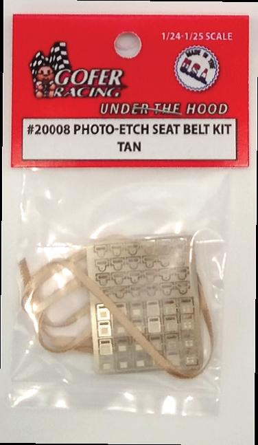 Gofer Racing Model Decals - Photo Etch Tan Seatbelt Kit - 20008