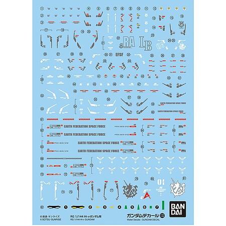 Bandai - Gundam Models - Decal 132 Hi-vGundam 1:144 RG 1p - 2579001