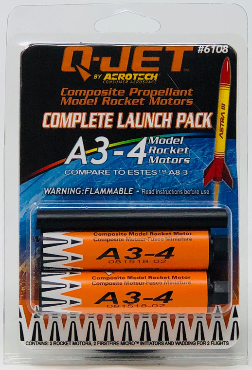 Quest Model Rockets - A3-4 Launch Packs 2pk - 6108