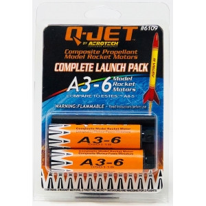 Quest Model Rockets - A3-6 Q-Jet Model Rocket Motor 2pk - 6109