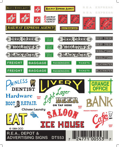 Woodland Scenics - Depot,Rea & Advertising Signs - 553