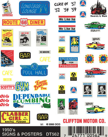 Woodland Scenics - 1950'S Signs & Posters - 562