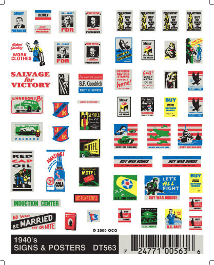 Woodland Scenics - 1940'S Signs & Posters - 563