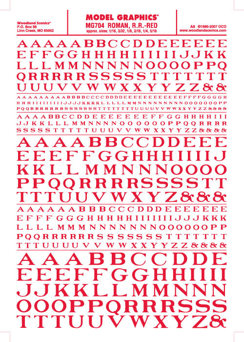 Woodland Scenics - Roman R.R. Decal Red - 704
