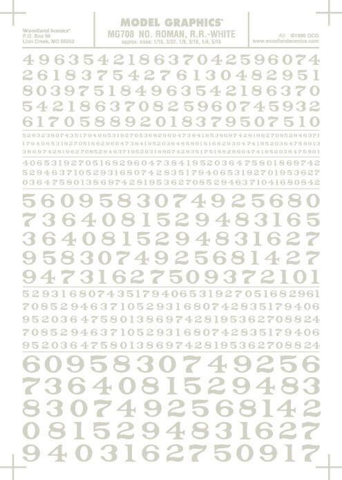 Woodland Scenics - Numbers Roman R.R. Decal Wht - 708