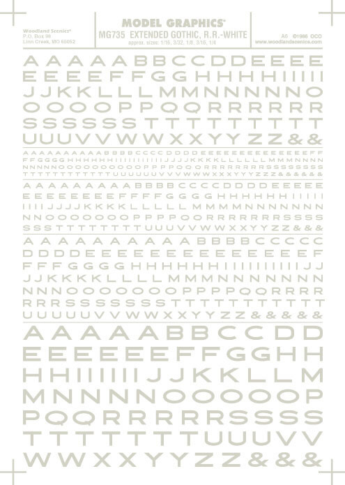 Woodland Scenics - Extended Gothic R.R. Decal Wht - 735