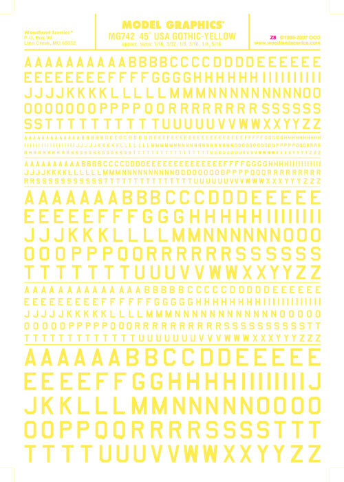 Woodland Scenics - 45deg Usa Gothic Decal Yel - 742