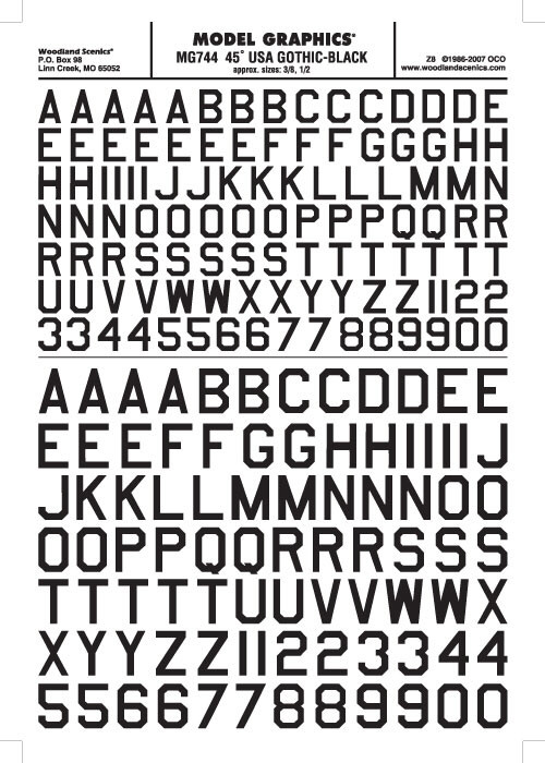 Woodland Scenics - 45deg Usa Gothic Decal Blk - 744