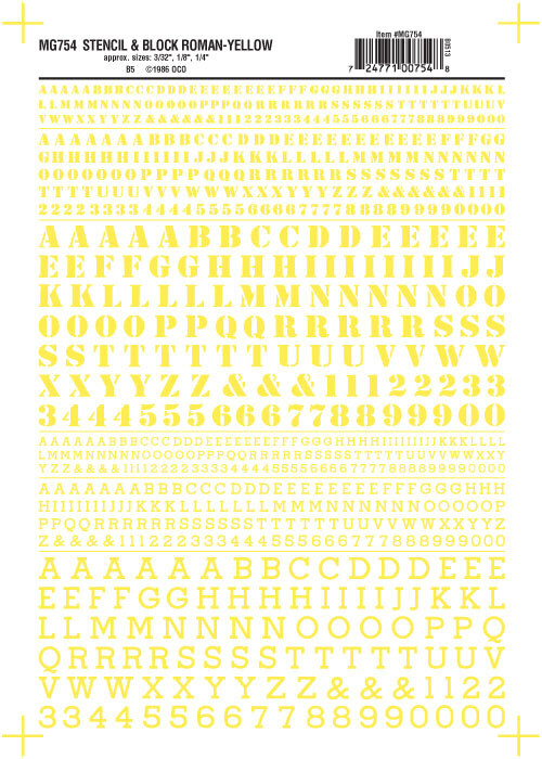 Woodland Scenics - Stencil & Block Roman Decal Ye - 754