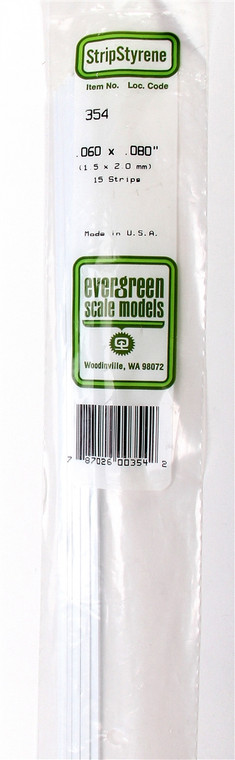 Evergreen Scale - .060 x .080 x 60cm 15pc - 354