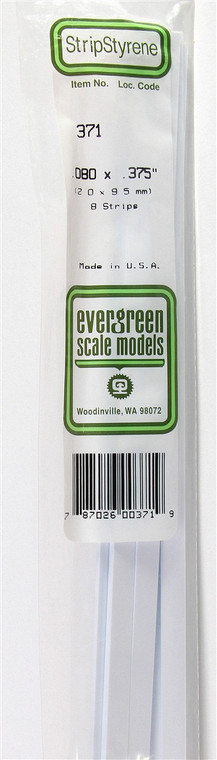 Evergreen Scale - .080 x .375 x 60cm 8pc - 371