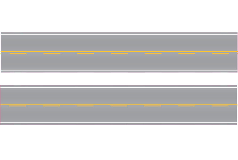 Easy Streets - HO Aged Asphalt 10' Single Passing - 3153031