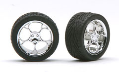 Pegasus - CHROME SWIRL STAR RIMS W/TIRES - 1214