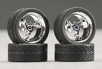 Pegasus - 23' Lightning Rims w/tires Chrome 1:24 - 2307