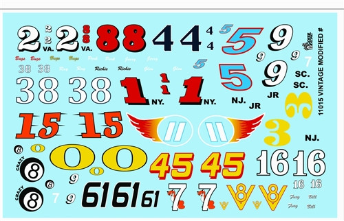 Gofer Racing Model Decals - Vintage Modified Numbers Decal - 11015
