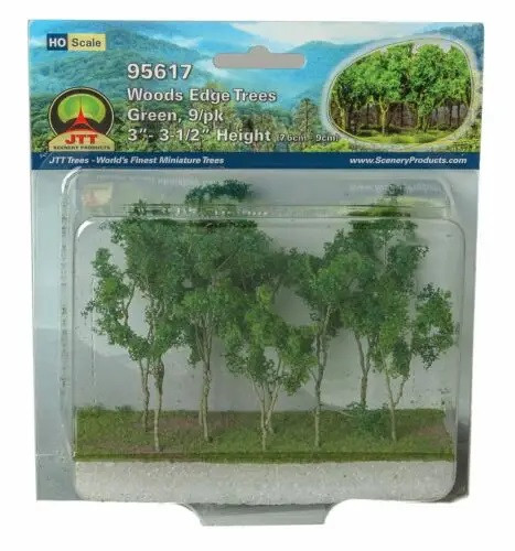 JTT Trees & Shrubs - Ho Woode Edge Trees Green 3-5 - 95617