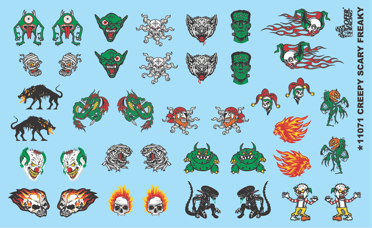 Gofer Racing Model Decals - Creepy Scary Freaky Decal 1:24 - 11071