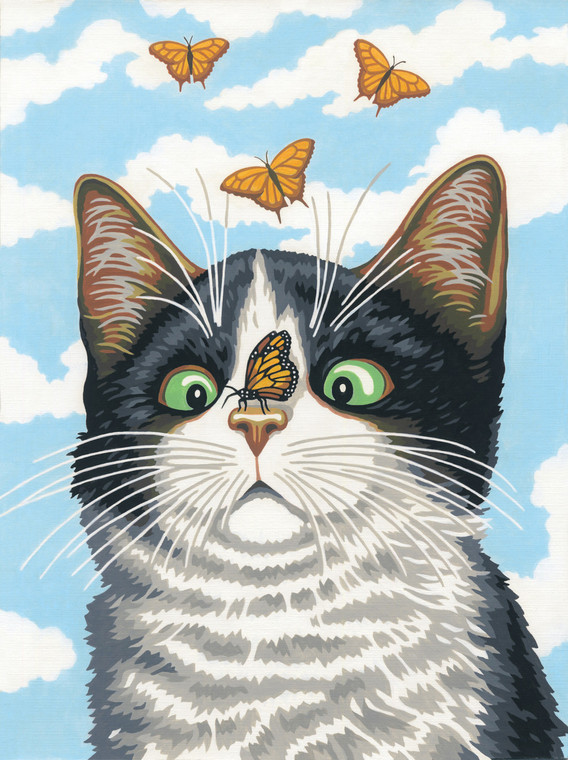 Paintworks Paint by Number - Hugo Hege Cat & Butterfly - 91808