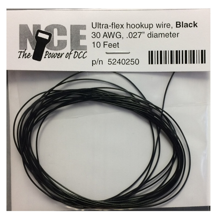 NCE Power for DCC - 30 Awg Blk 10' - 250
